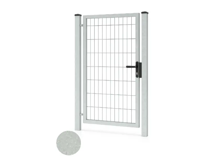 Jednokrídlová bránka v zinkovej úprave k plotovému stĺpiku 60x40 mm s privarenou platničkou